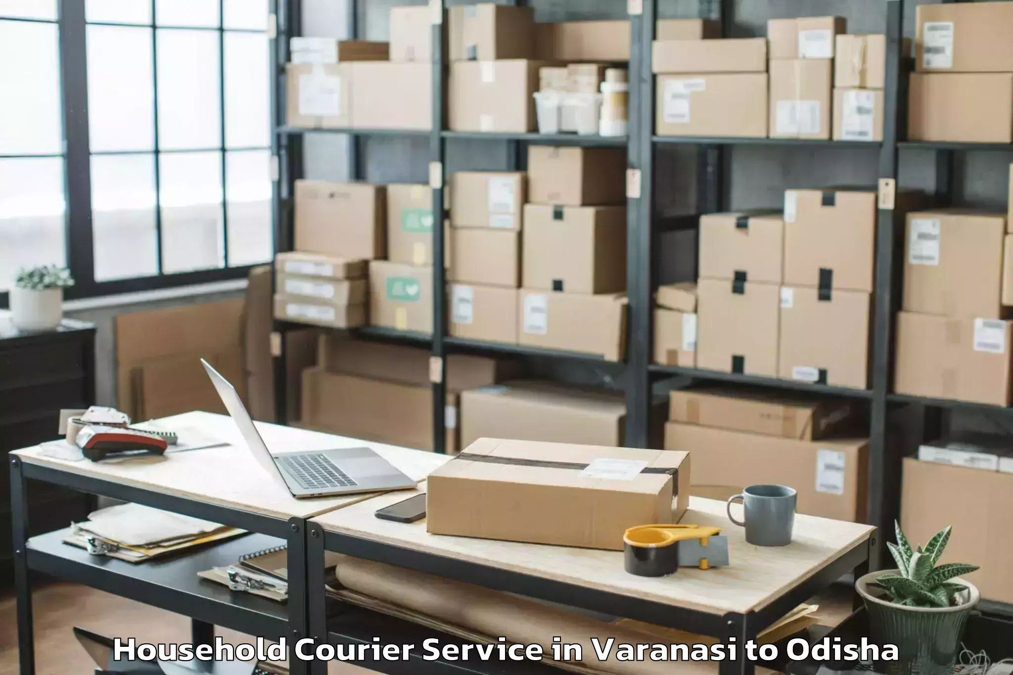 Reliable Varanasi to Bampada Household Courier